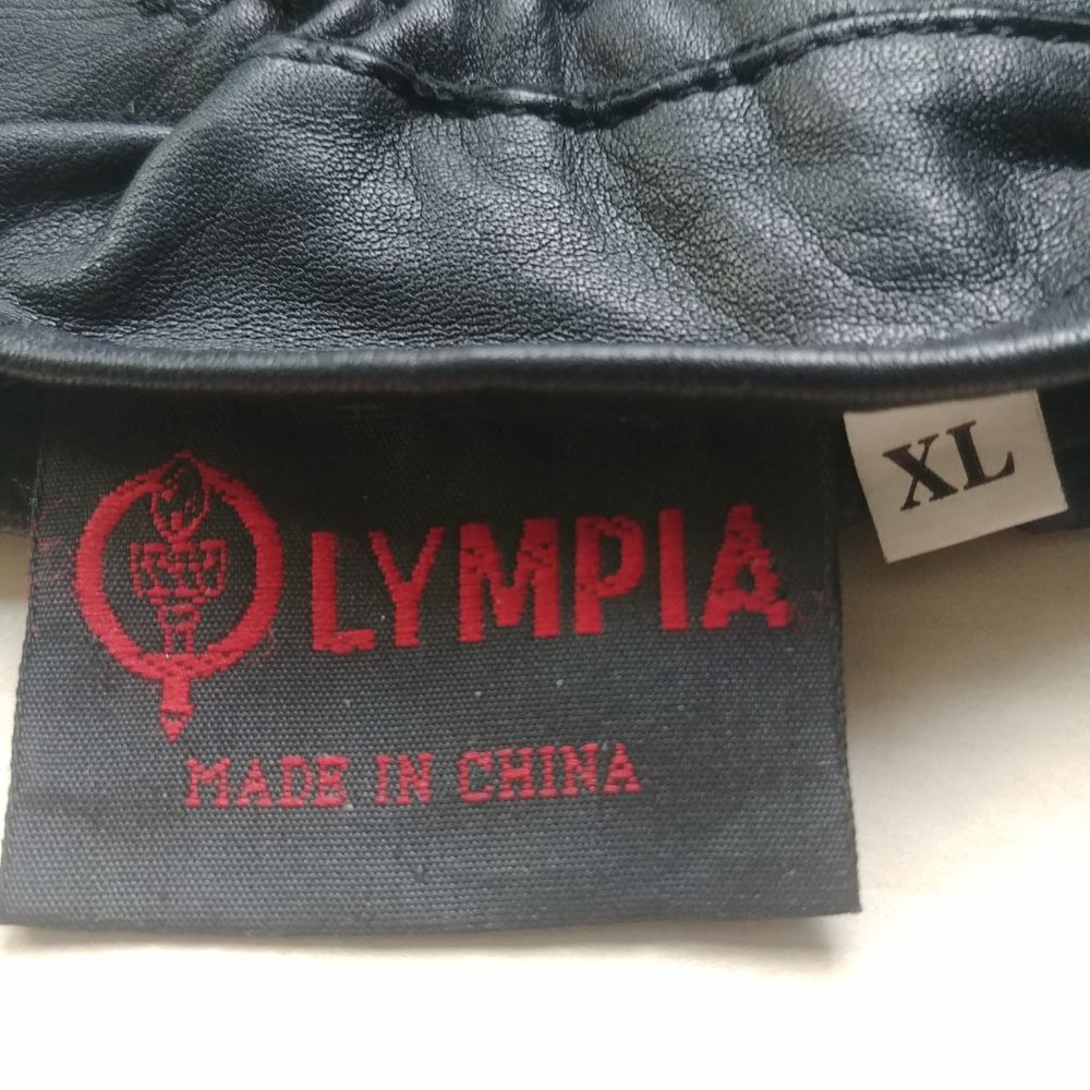 Olympia Perforated Leather Black Motorcycle Gloves Men XL - Picture 5 of 6